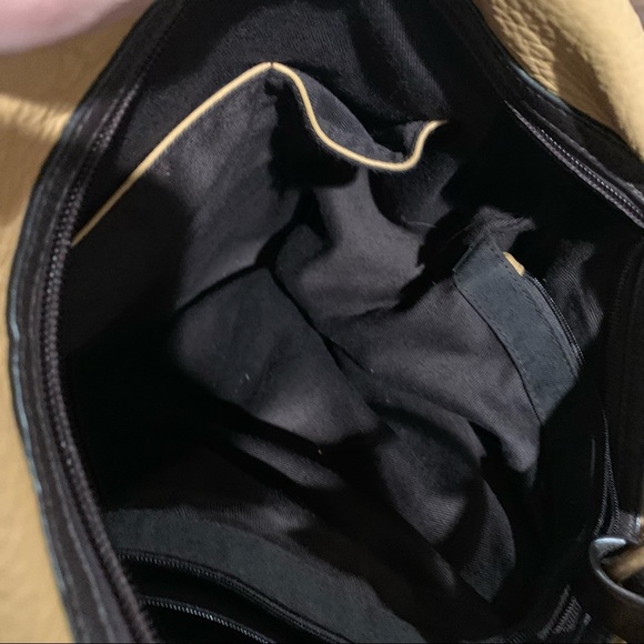 Brown and tan Large Leather Hobo Bag Excellent “ Gently” Used - Picture 6 of 7